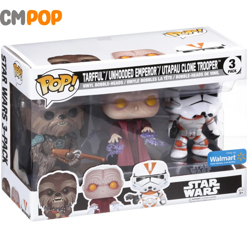 Tarfful / Unhooded Emperor / Utapau Clone Trooper- #3 Pk - Funko Pop! - Star Wars - Walmart Exclusive