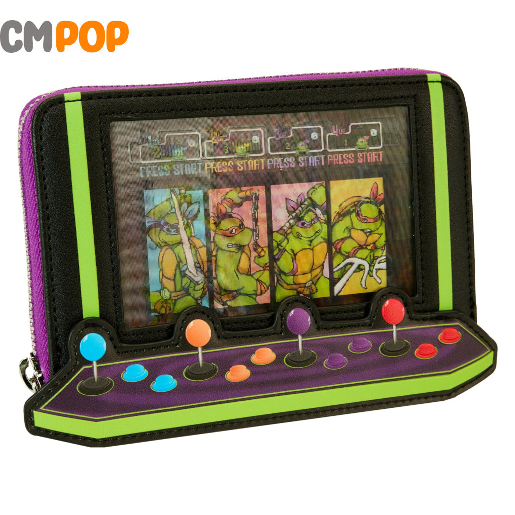 Teenage Mutant Ninja Turtles 40Th Anniversary Vintage Arcade Zip Around Wallet - Tmnt Loungefly