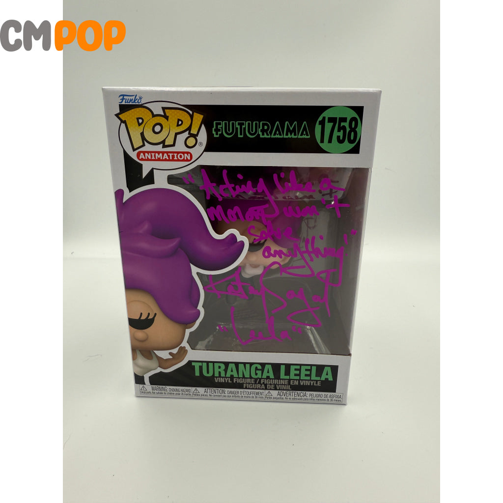 Turanga Leela - #1758 - Funko Pop! - Animation - Futurama - Signed by Katey Sagal - Certified Pop! Funko Pop