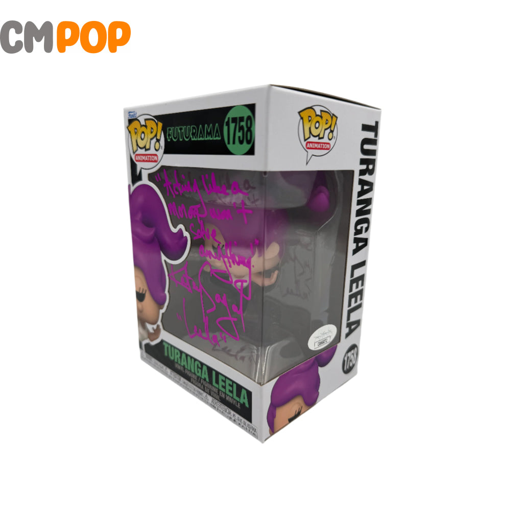 Turanga Leela - #1758 - Funko Pop! - Animation - Futurama - Signed by Katey Sagal - Certified Pop! Funko Pop