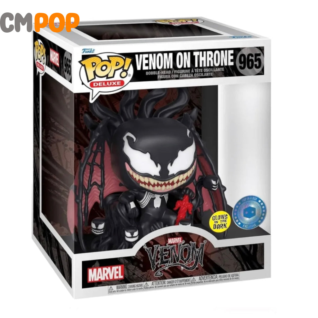 Venom On Throne- #965 - Funko Pop! - Marvel - Venom - GITD -Pop In The Box Exclusive Funko Pop