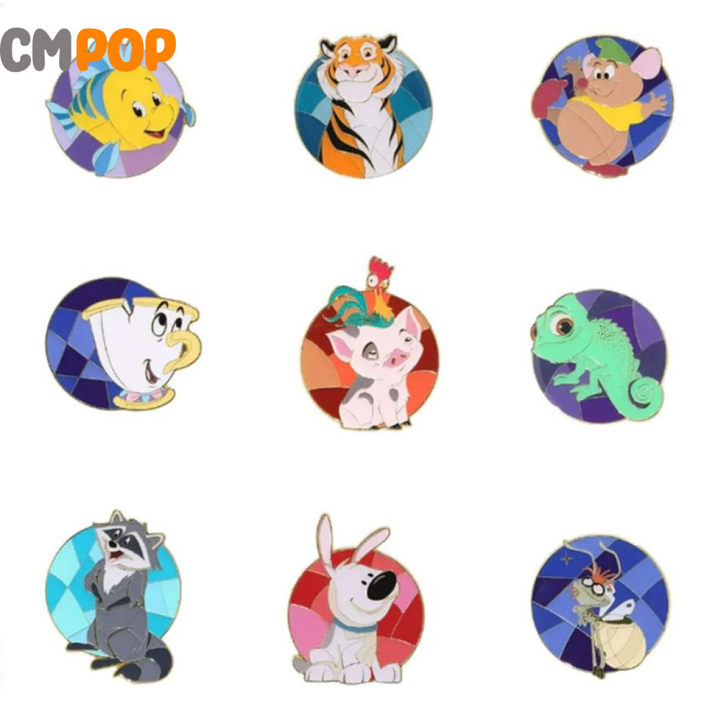 Walt Disney Princess Animal Stain Glass Blind Pin Set - Loungefly Funko Pop