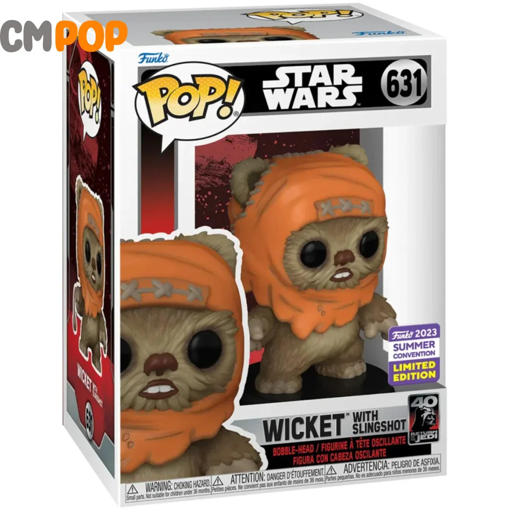Wicket ’With Slingshot’ - #631 Funko Pop! Star Wars 2023 Summer Convention Limited Edition Pop