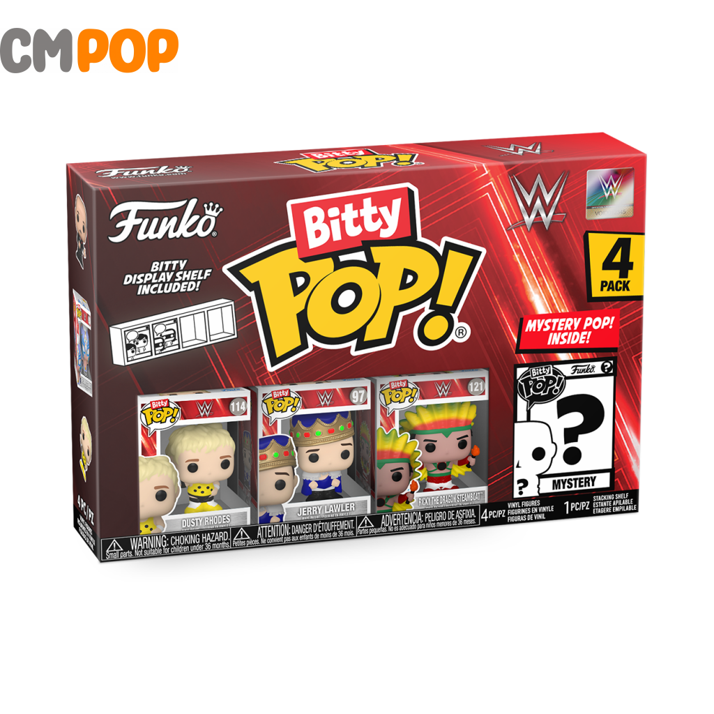 Wwe Dusty Rhodes / Jerry Lawler Ricky The Dragon Steamboat - Bitty Pop 4 Pack Pop! Funko