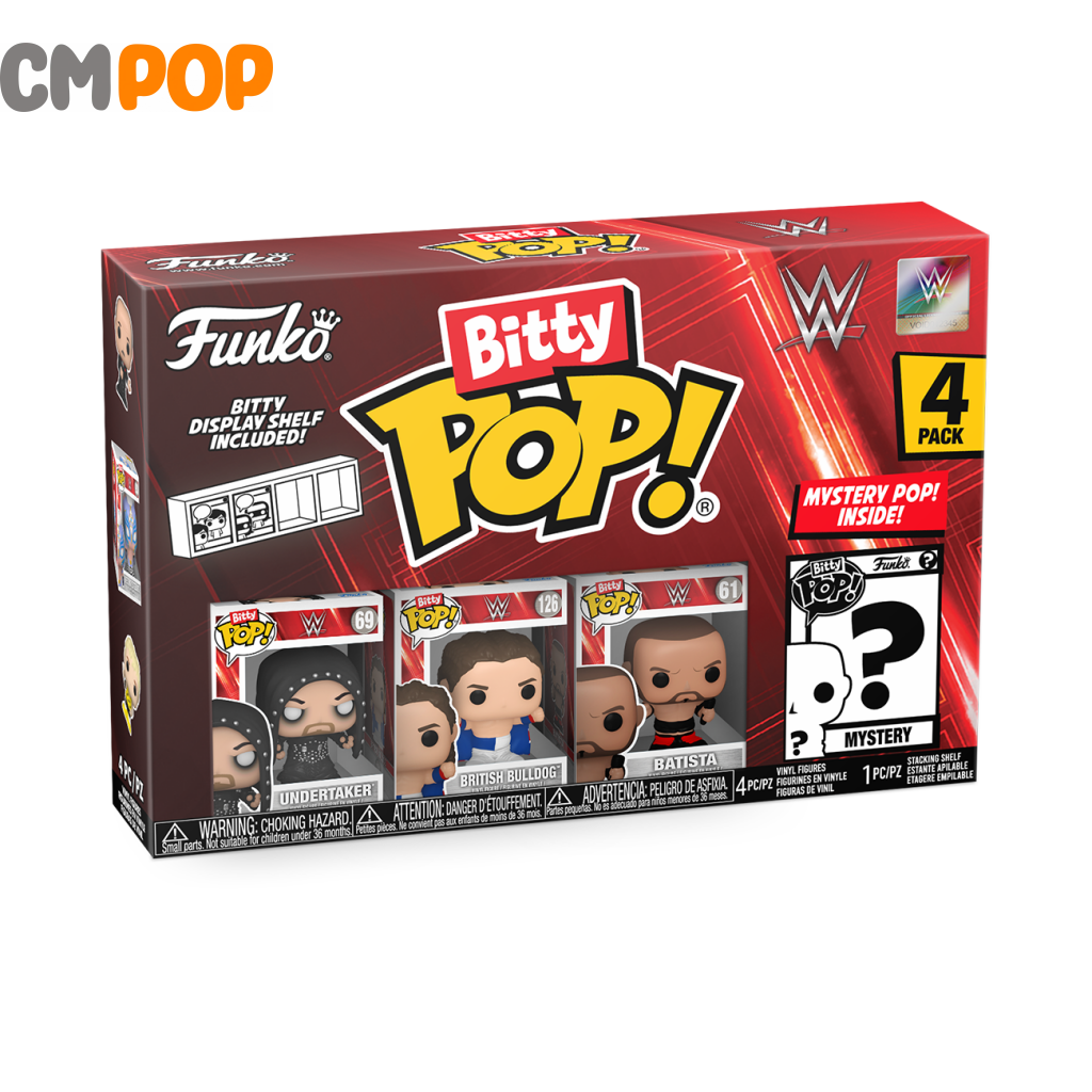 Wwe Undertaker / British Bulldog Batista - Bitty Pop 4 Pack Pop! Funko