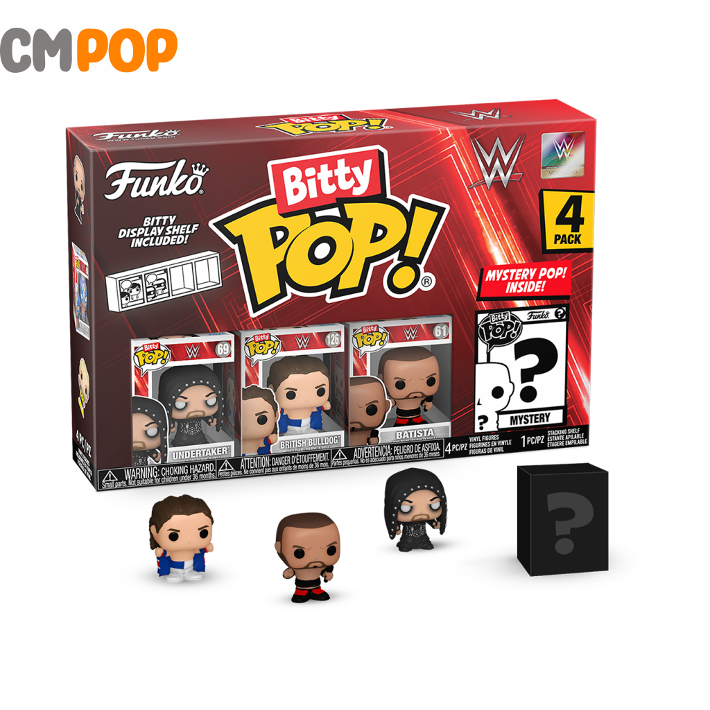 Wwe Undertaker / British Bulldog Batista - Bitty Pop 4 Pack Pop! Funko