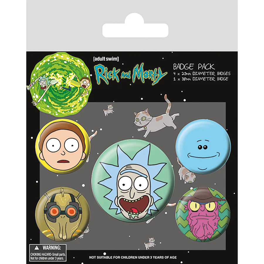 Rick And Morty (Heads)  Badge Pack