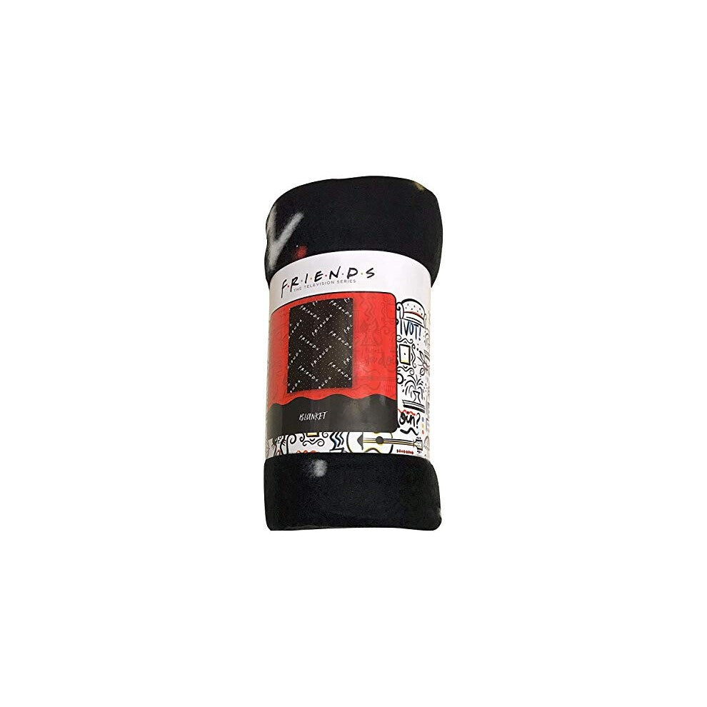 Friends Logo Black Polar Fleece Blanket