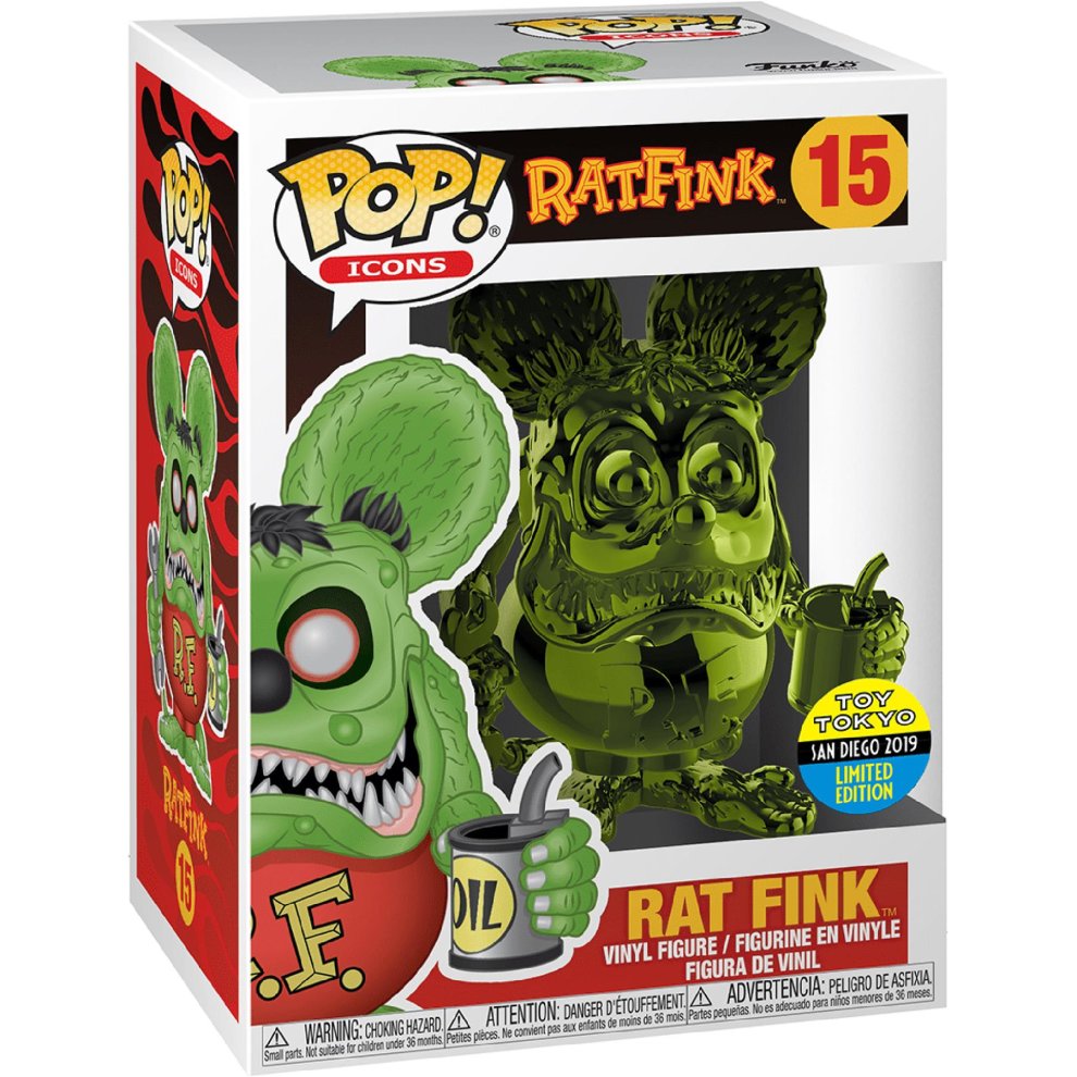 Vinyl Rat Fink Green #15 Chrome Exclusive Sdcc 2019 Funko Pop!