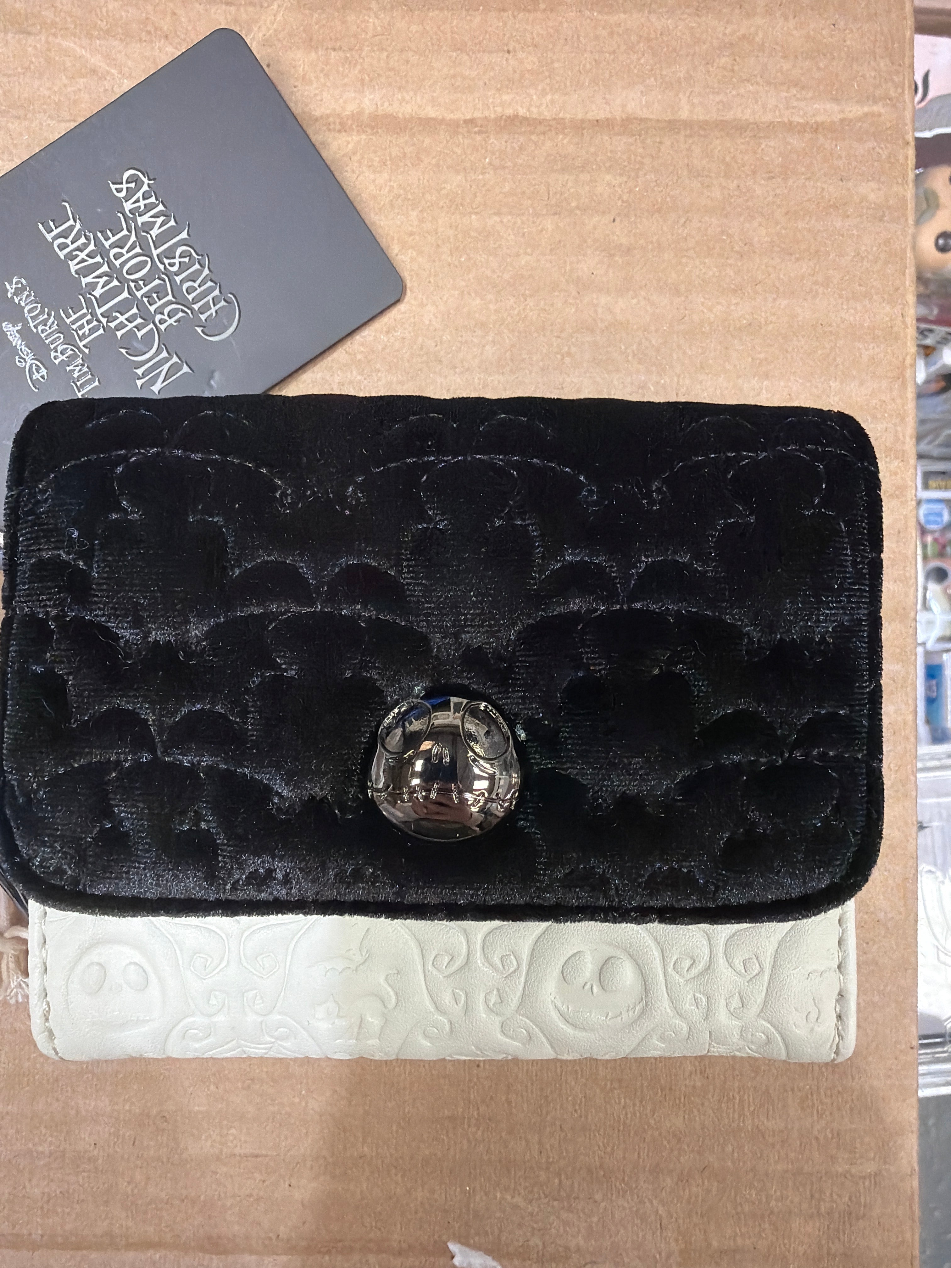 Disney Nightmare Before Christmas Minimal Bat Quilted Velvet Wallet  - Loungefly