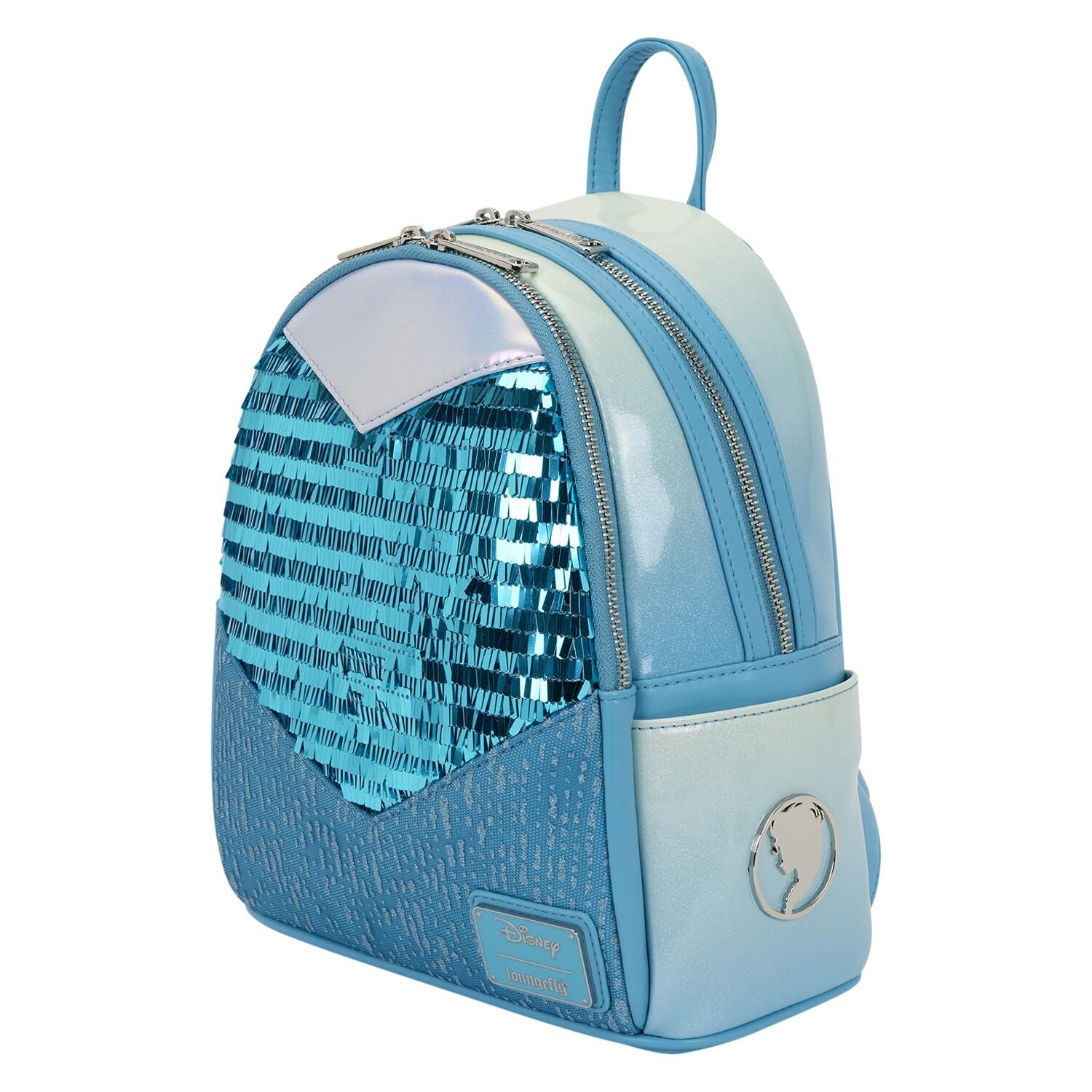 Disney Frozen Elsa Glitter Sequin Cosplay Mini Backpack - Loungefly