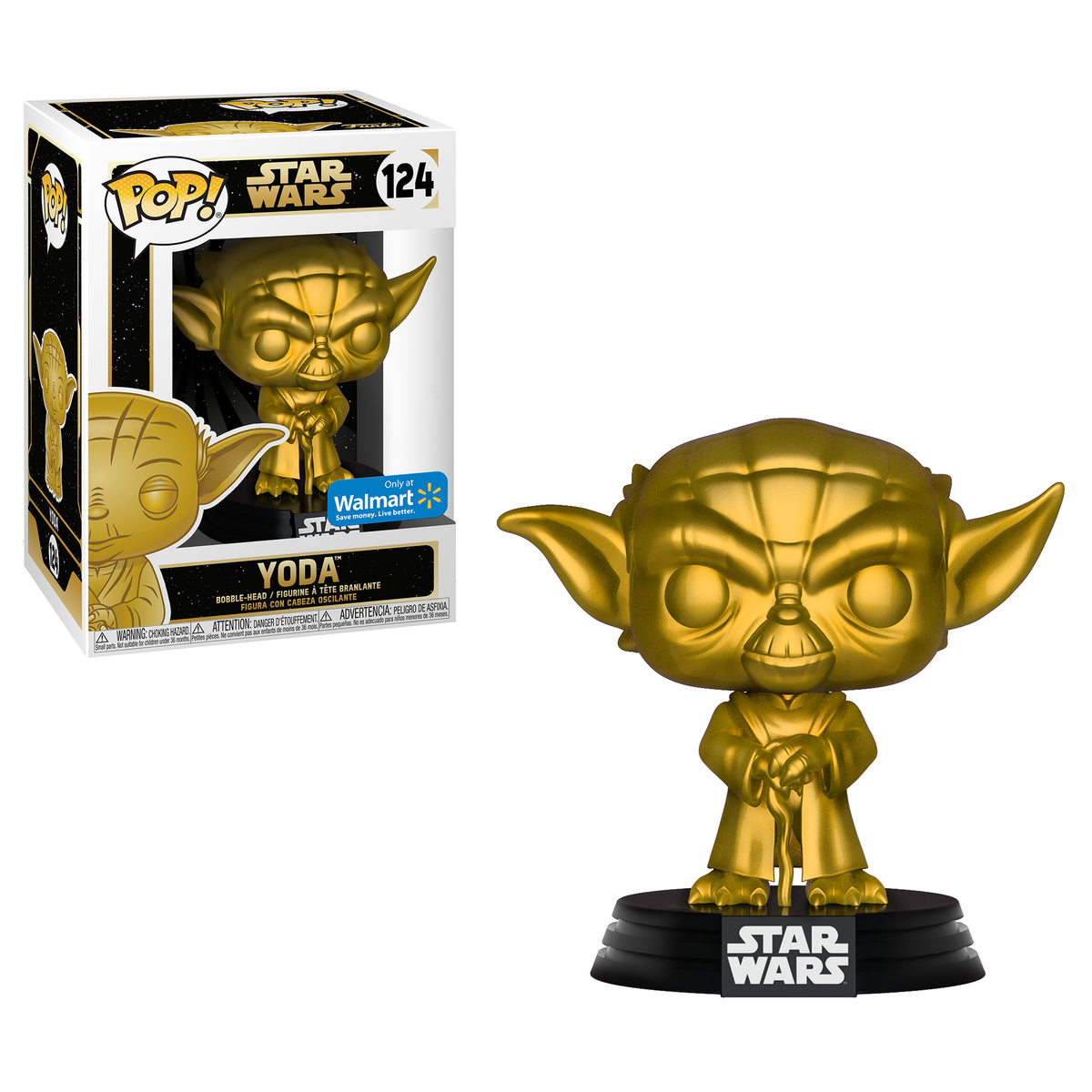 Star Wars Metallic Gold Yoda Funko POP #124 - Walmart Exclusive