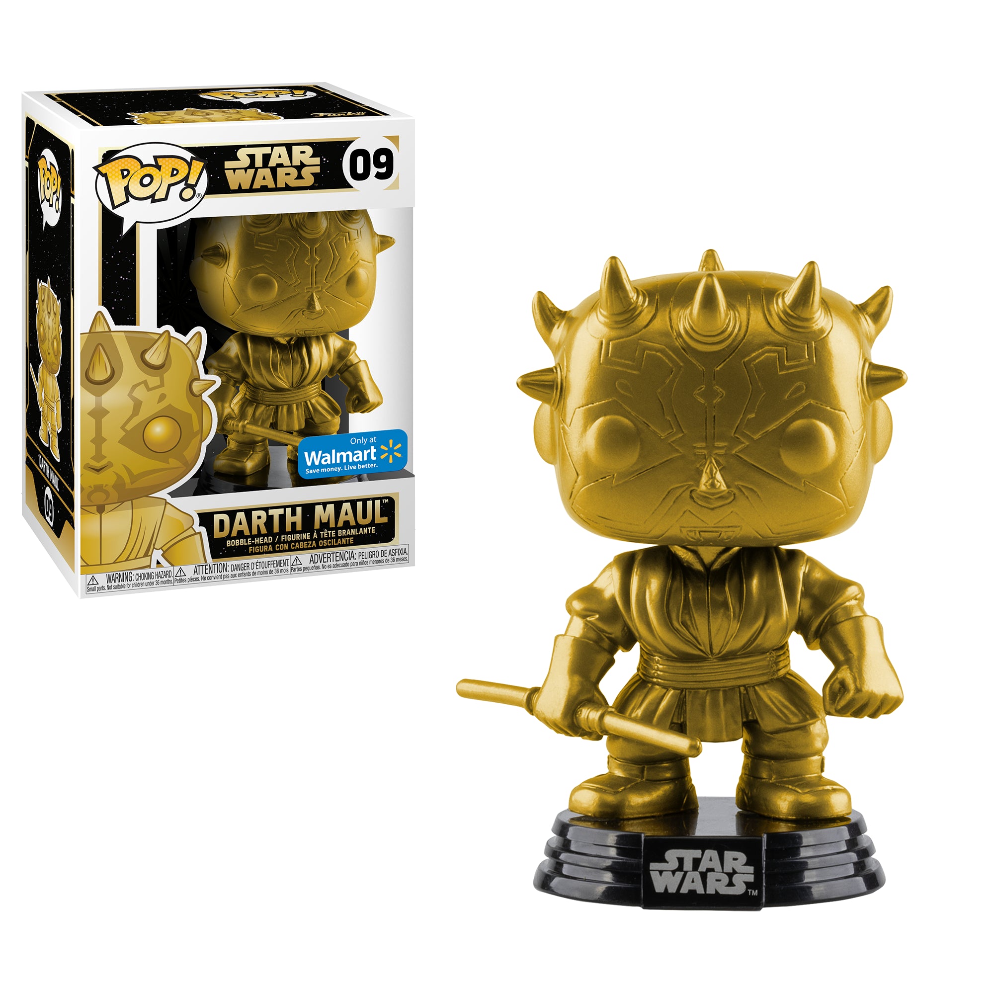 Darth Maul (Gold Metallic) - #09 - Walmart Exclusive - Funko Pop!
