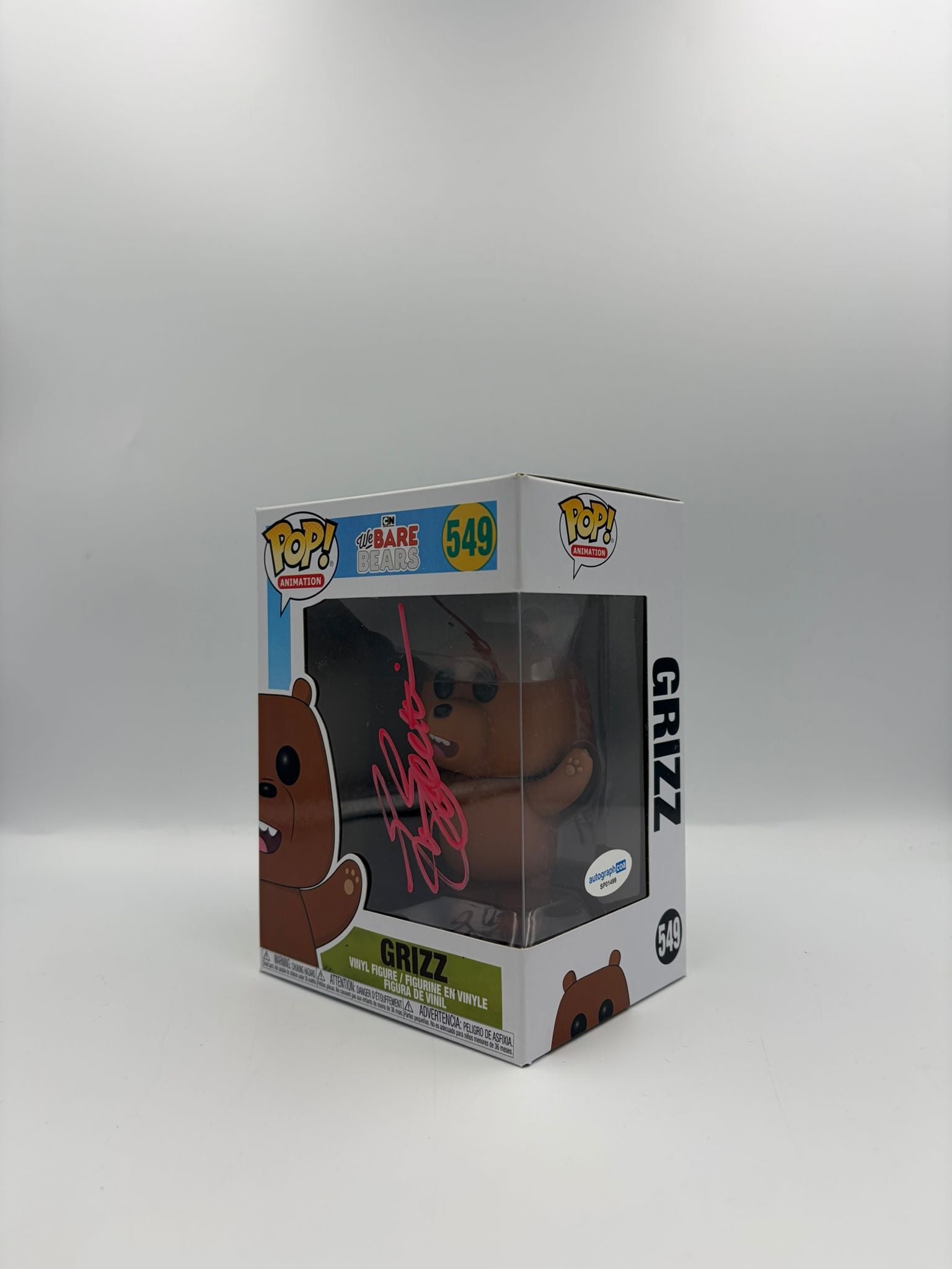 Grizz - #549 - The Bare Bears  - Signed By Eric Edelstein   - Autographcoa Certified Funko Pop!