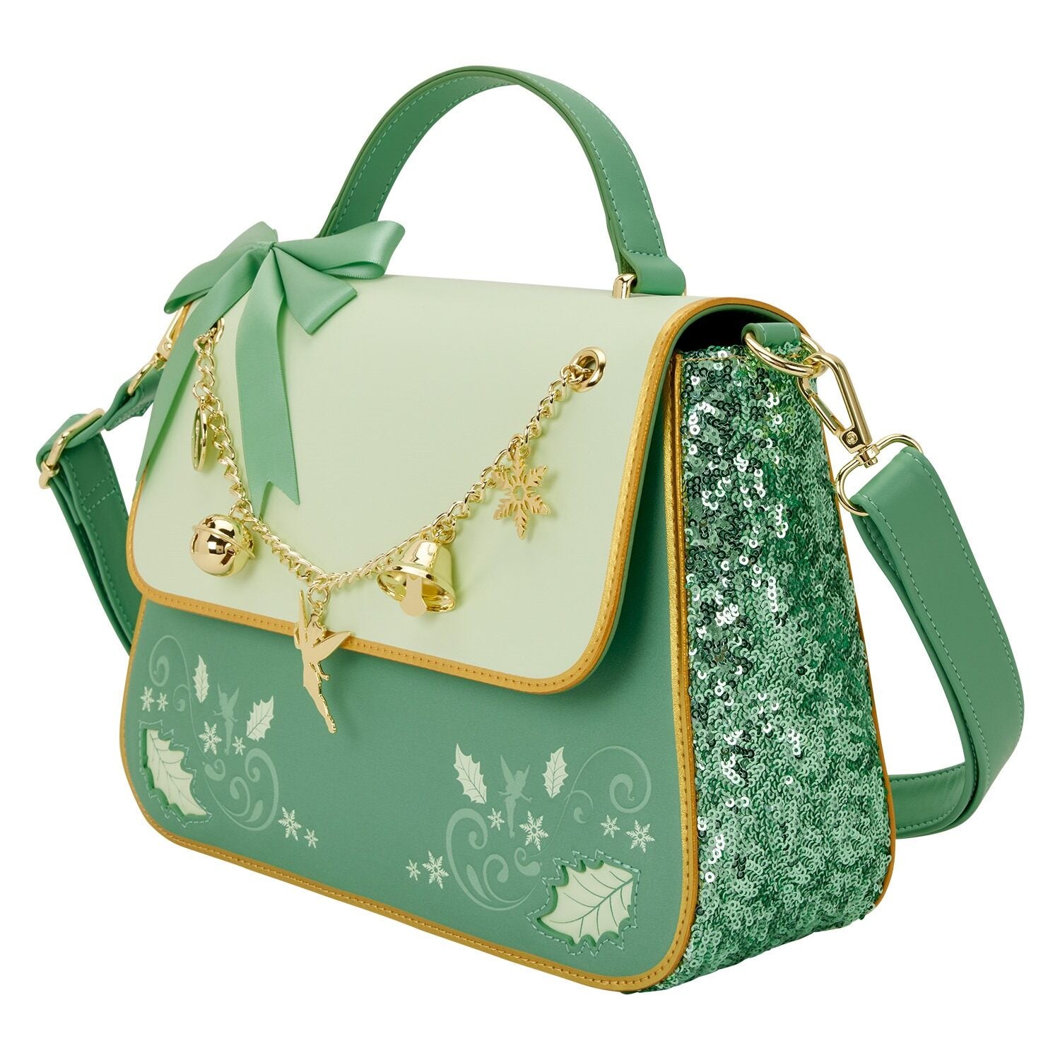 Tinker Bell Holiday Sequin Crossbody Bag with Charms – Loungefly - PRE ORDER - On Sale 17th October