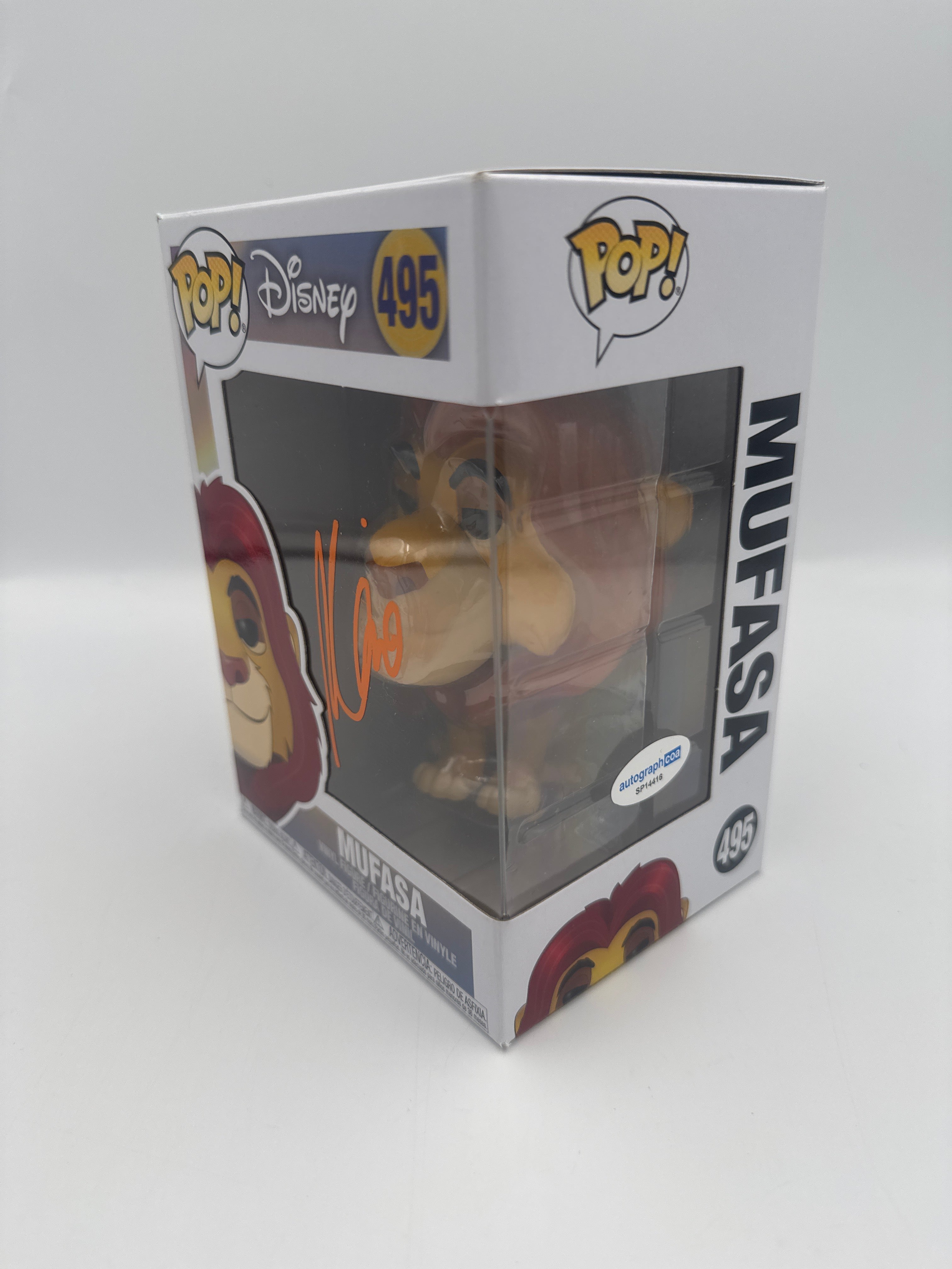 Mufasa - #495 - Funko Pop! - Disney - Signed By Aaron Pierre - Certified by Autographcoa