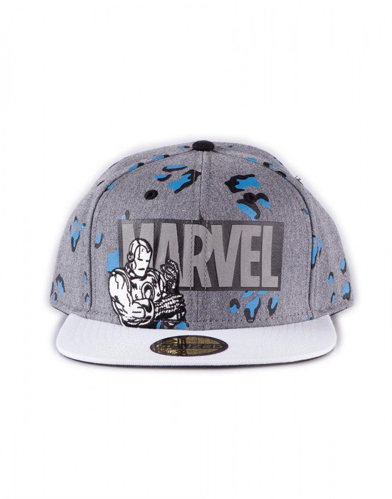 Marvel Comics Logo AOP Snapback Baseball Cap -