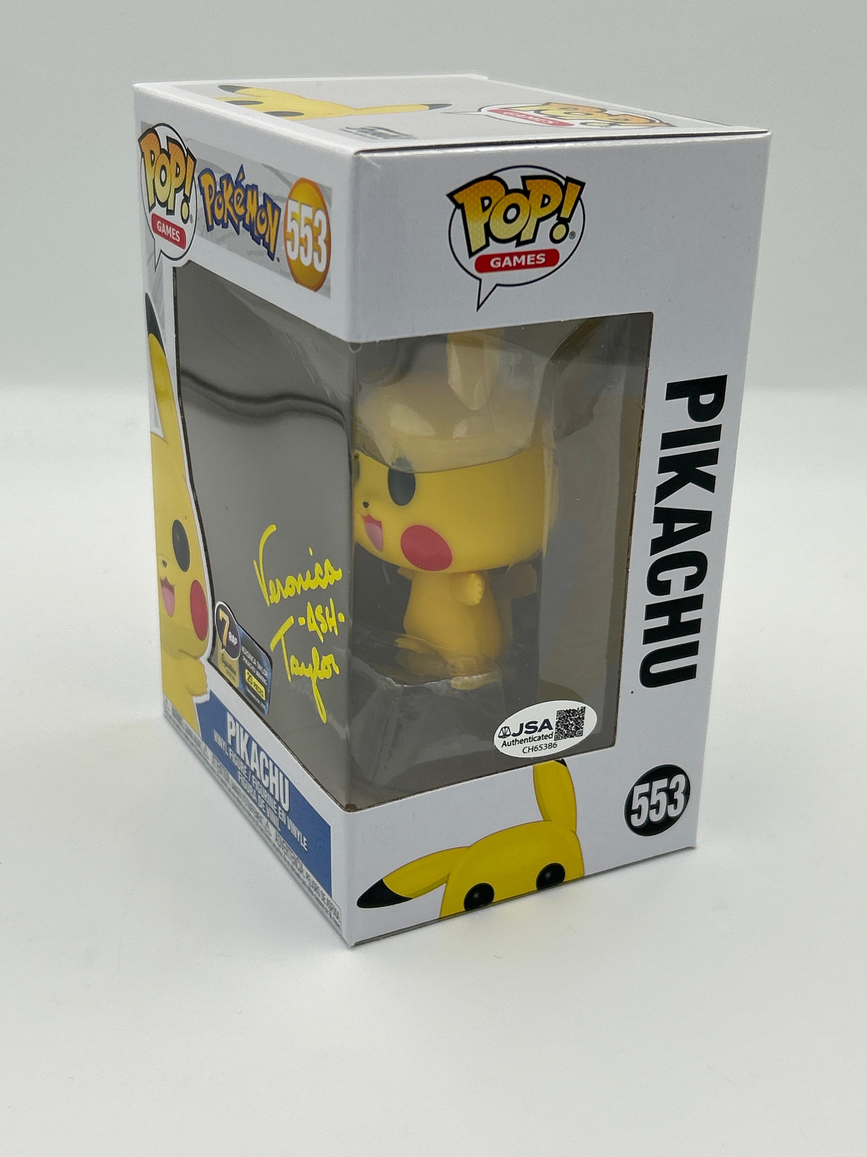 Pikachu (Waving) - #553 - Funko Pop! - Games - Pokemon - 7BAP signature Series - Signed By  Veronica Taylor - 20 Pieces