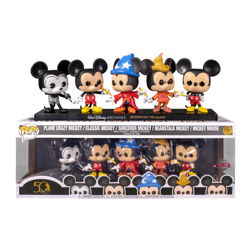 Plane Crazy Mickey / Classic Mickey / Sorcerer Mickey /  Beanstalk Mickey / Mickey Mouse - 5PK - Amazon Exclusive