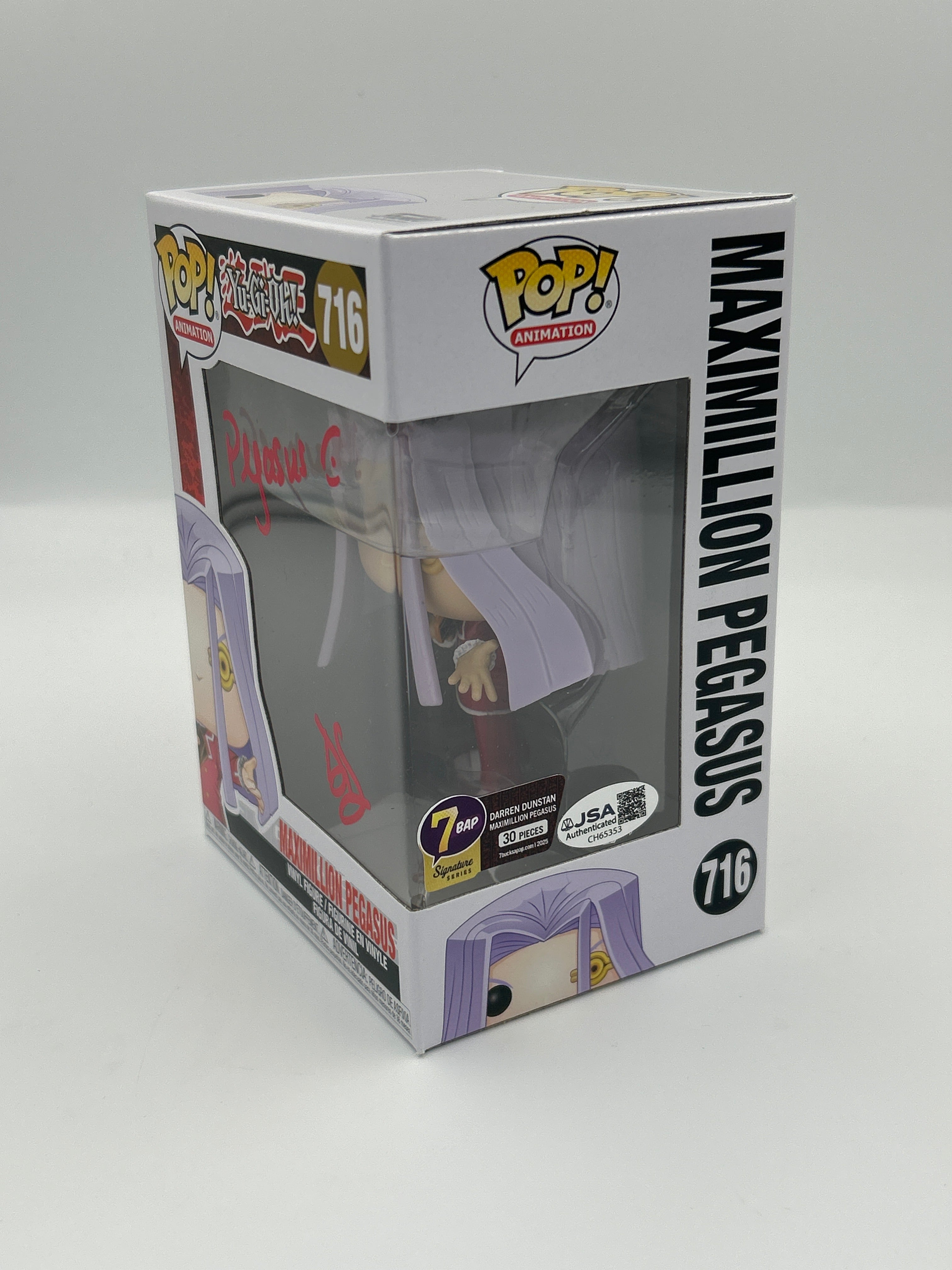 Maximillion Pegasus - #716 - Funko Pop! - Animation - Yu-Gi-Oh - 7BAPS Signature Series - Signed By Darren Dunstan - 30 Pieces
