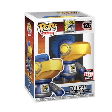 Ad Icons SDCC Toucan - #126 - Funko POP! [Metallic Robot Blue] 2021 Exclusive