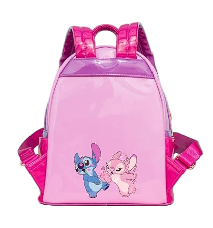 Disney Stitch and Angel Debossed Hearts Mini Backpack - Loungefly