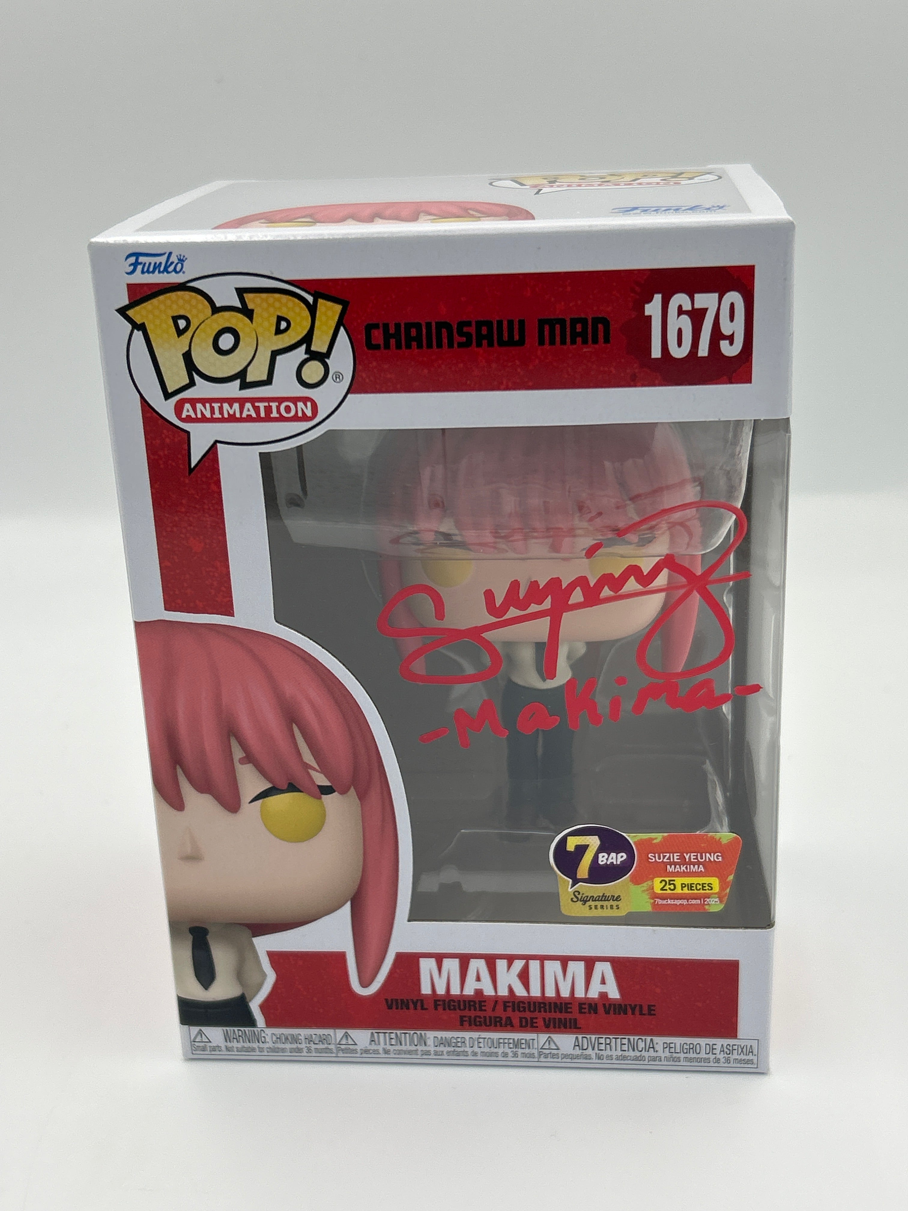 Makima - #1679 - Funko Pop! - Animation - Chainsaw Man - 7BAP - Signed By Suzie Yeung - 25 PCS