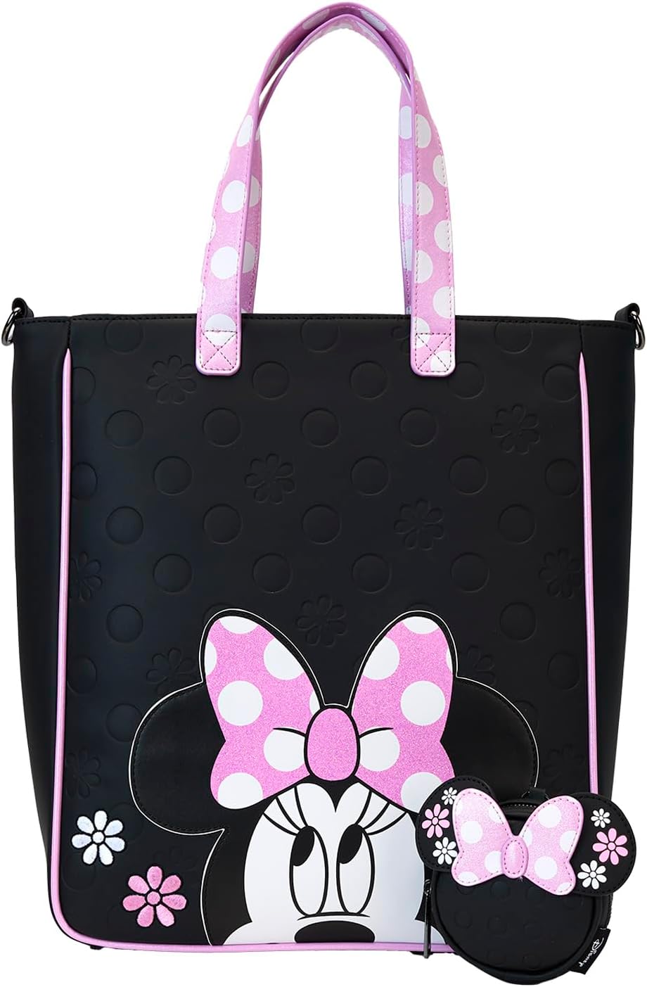 Disney Minnie Floral Rock The Dots Tote Bag with Coin Bag - Loungefly