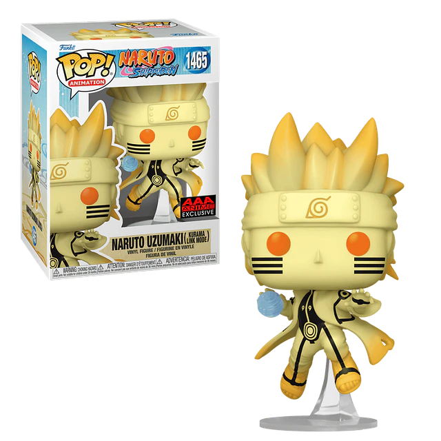 Naruto Uzumaki In Kurama Link Mode  - #1465 - Funko Pop! - Animation - Naruto Shippuden - AAA Anime Exclusive