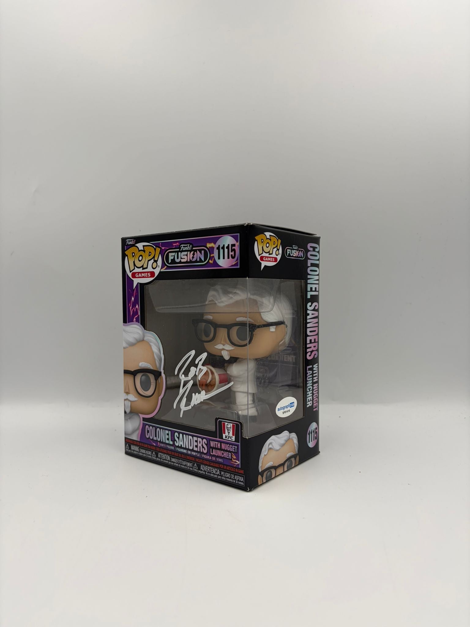 Colonel Sanders With Nugget Launcher - #1115 - Funko Fusion  - Signed By Rob Riggle   - Autographcoa Certified Funko Pop!