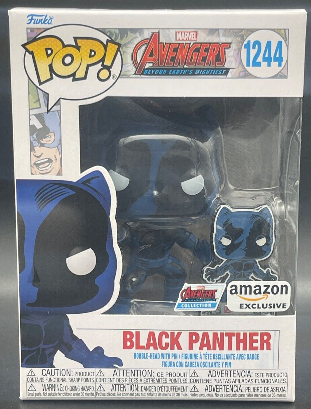 Marvel Black Panther  - #1244 - Funko POP! With Pin AMAZON EXCLUSIVE