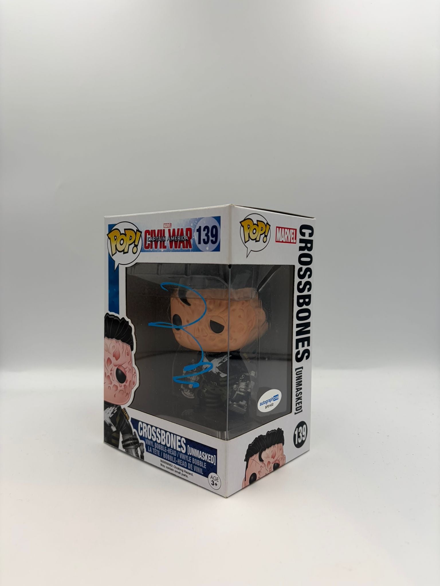 Crossbones (Unmasked) - #139 - Funko Pop! -  Marvel  - Civil War - Signed By Frank Grillo
