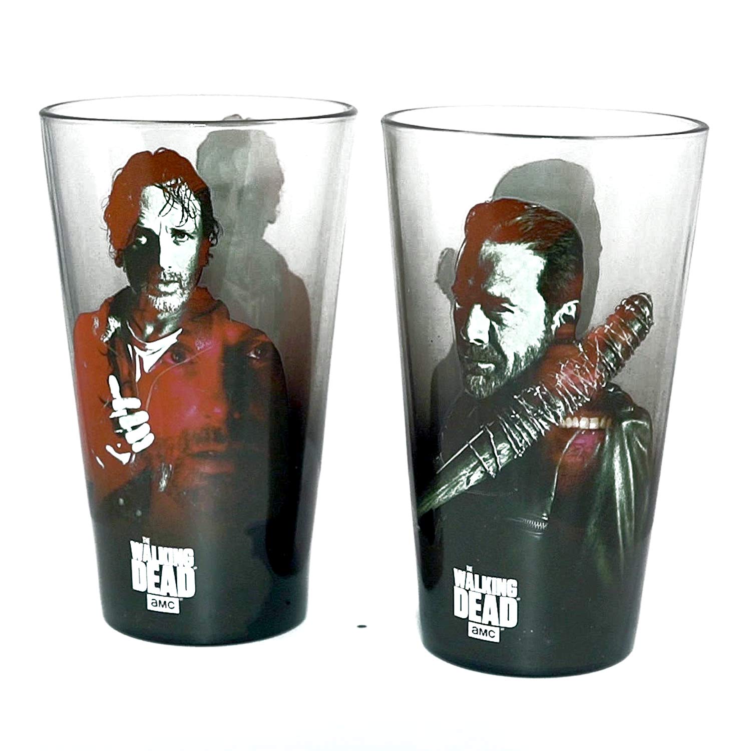 The Walking Dead Rick & Negan 16oz Pint Glass Set