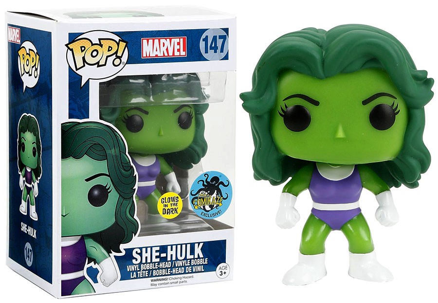 Marvel She-Hulk Bobble Head - #147 - Funko POP! [Glow-In-The-Dark] Comikaze Exclusive