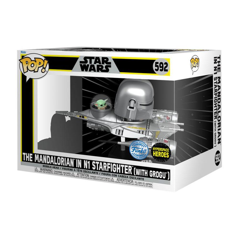 The Mandalorian In N1 Starfighter With Grogu - #592 - Funko Pop!