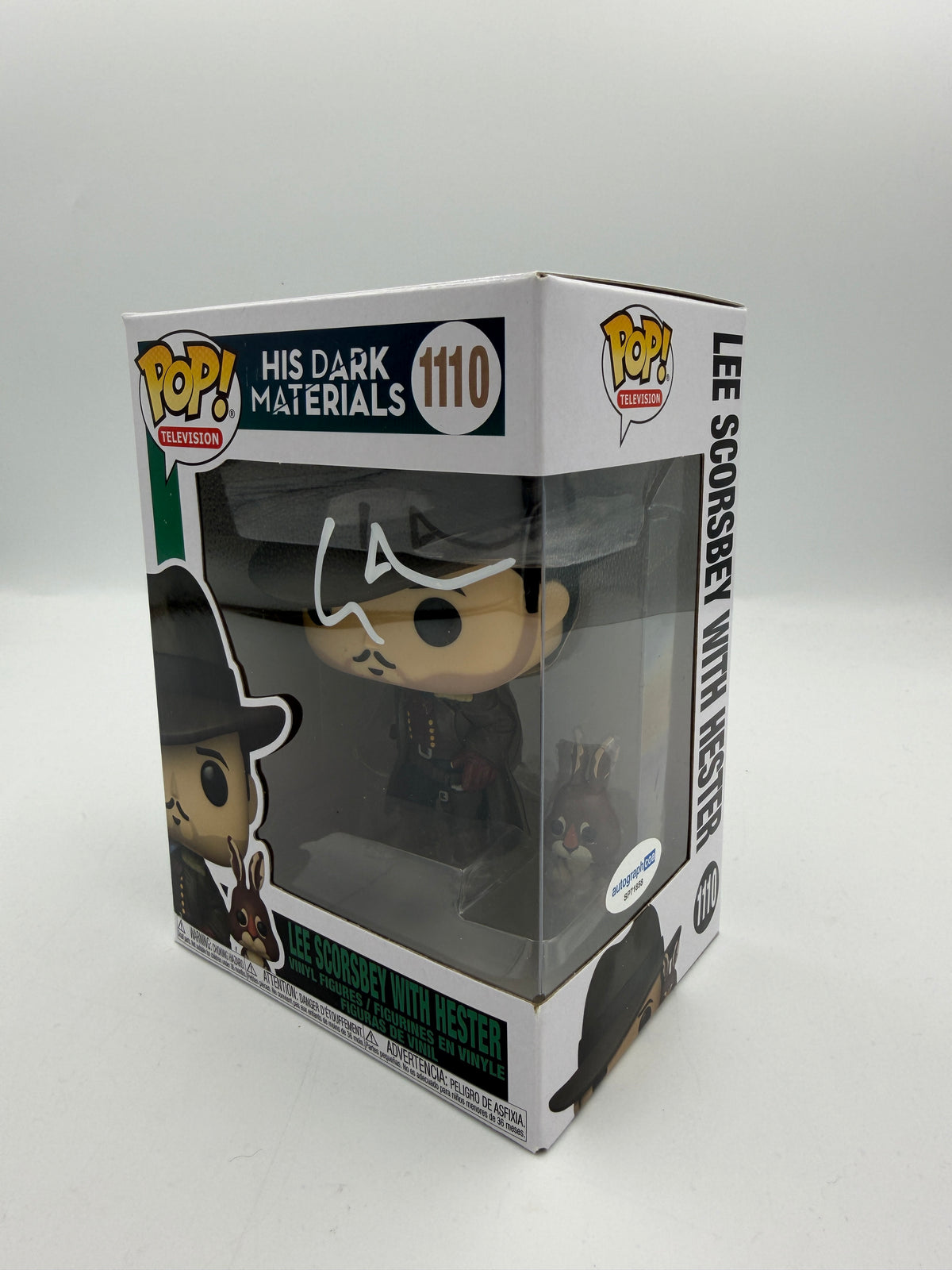 Lee Scorsbey With Hester - #1110 - Funko Pop! - His Dark Materials - Signed Lin Manuel Miranda - ACOA Certificate