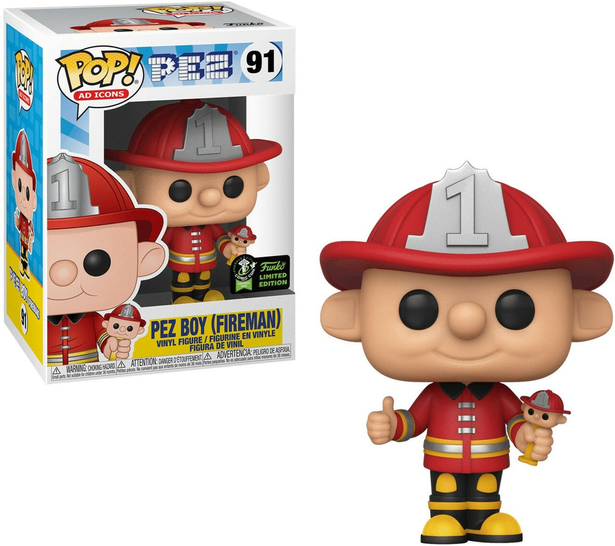 Ad Icons Pez Boy Fireman - #91 - Funko POP! 2020 Con Exclusive