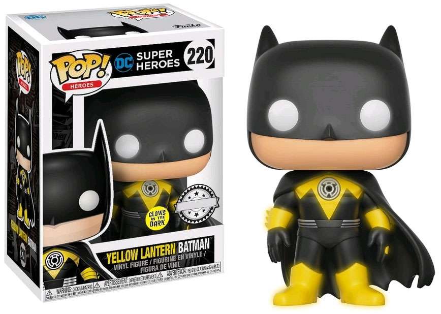 Yellow Lantern Batman - #220- Funko Pop! Glow-In-The-Dark