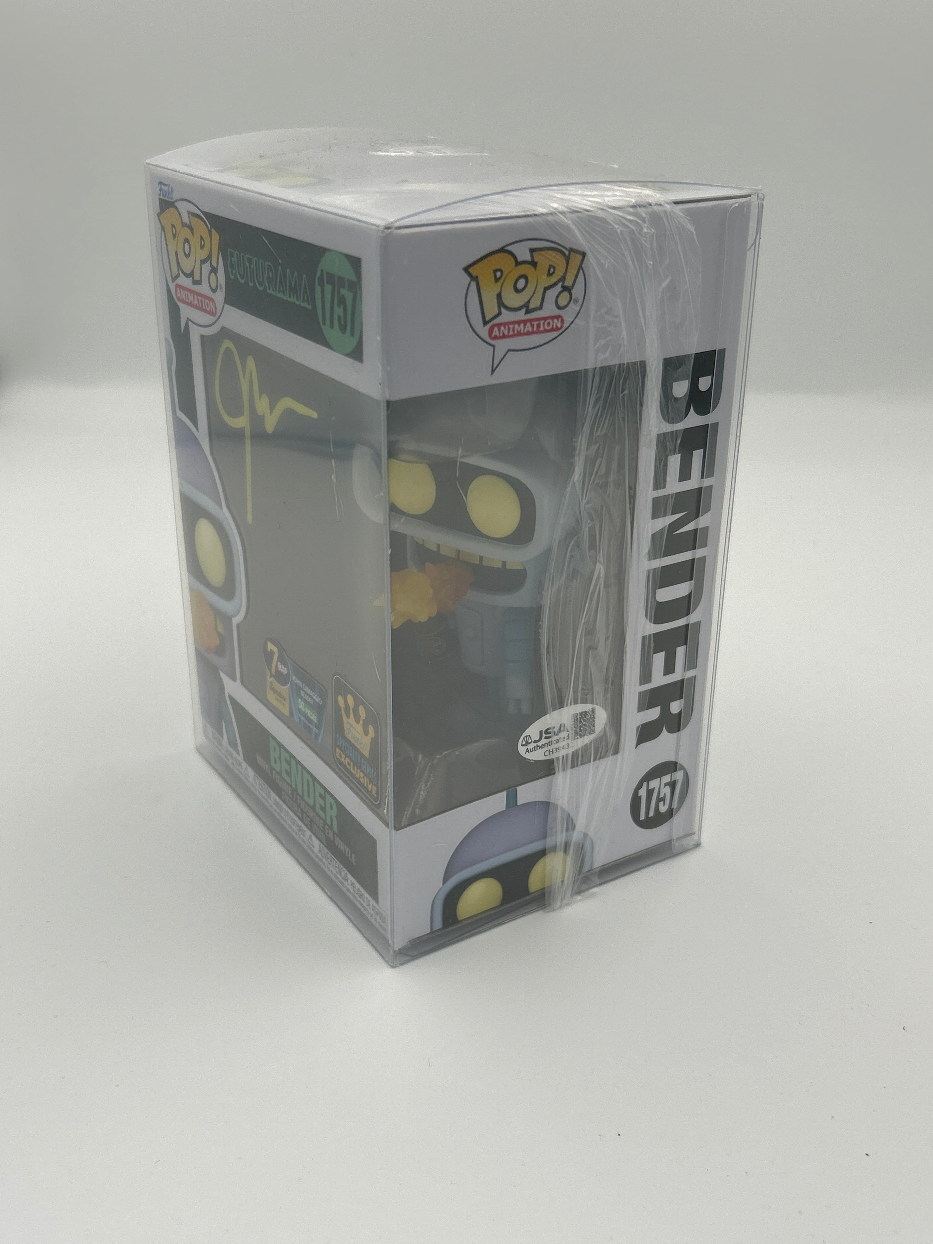 Bender - #1757 - Funko Pop! - Animation - Futurama - Specialty Series Exclusive - 7BAP Signature series - 50 Pieces - Signed By John DiMaggio