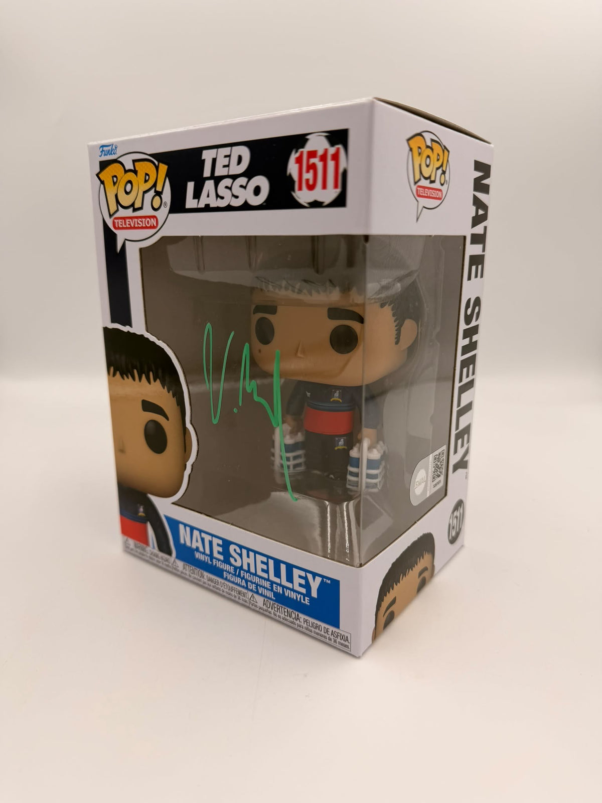 NATE SHELLEY- #1511 - Funko Pop! - TELEVISION - Ted Lasso -  Signed by Nick Mohammed - SWAU Certificate