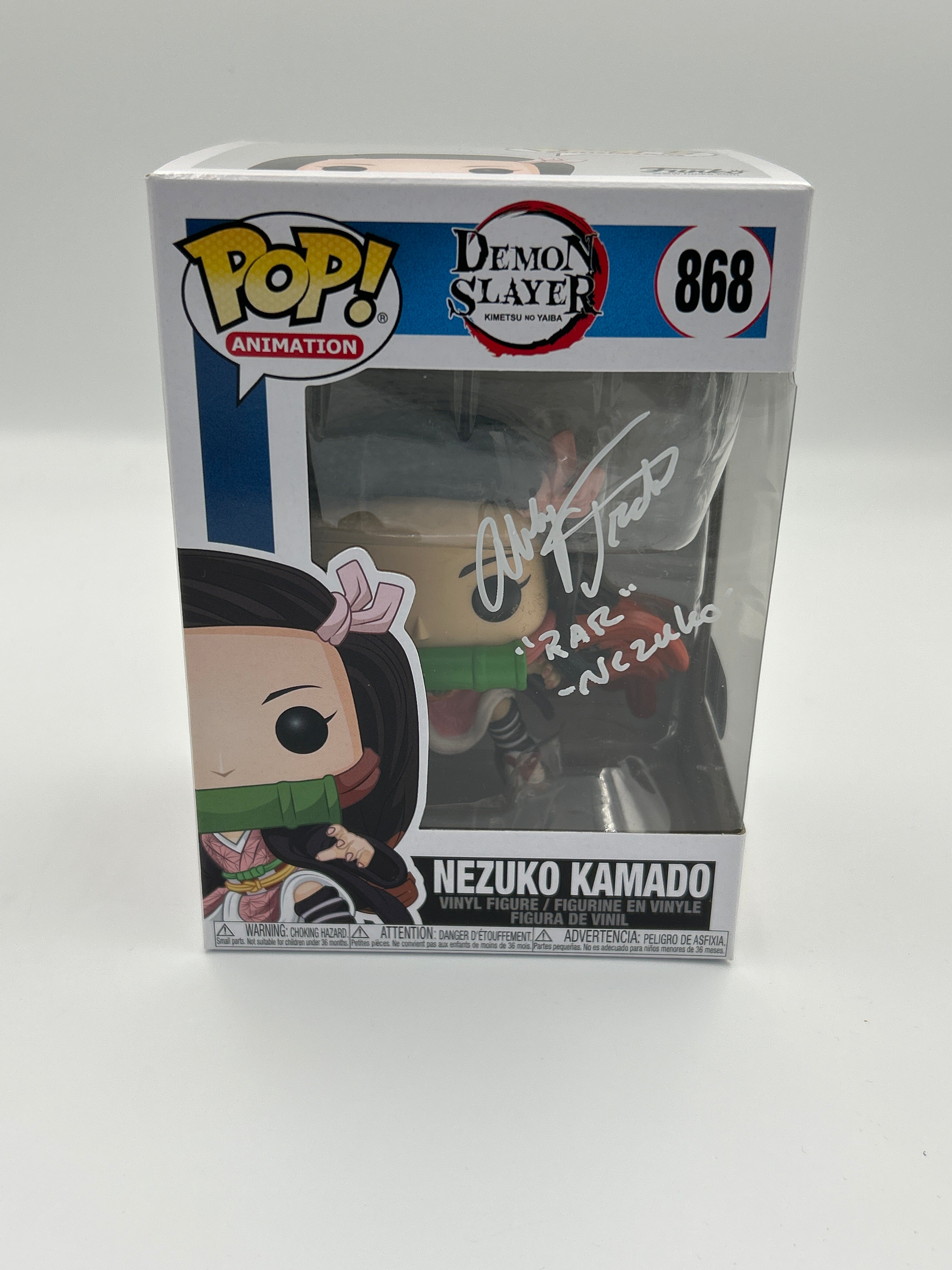 Nezuko Kamado - #868 - Funko Pop! - Demon Slayer - 7BAP Signature Series - Signed By Abby Trott