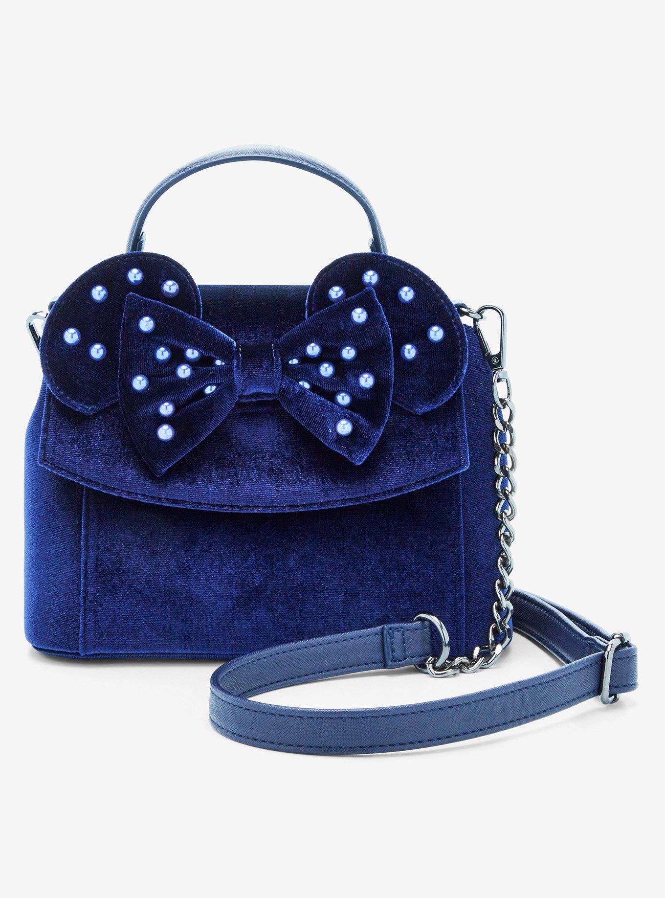 Disney Minnie Navy Velvet with Pearls Handbag – Loungefly