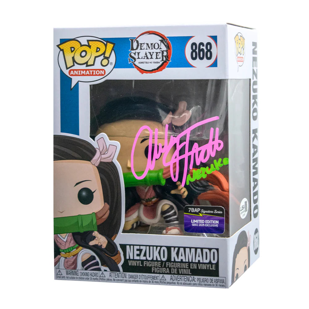 Nezuko Kamado - #868 - Funko Pop! - Demon Slayer - 7BAP Signature Series - Signed By Abby Trott