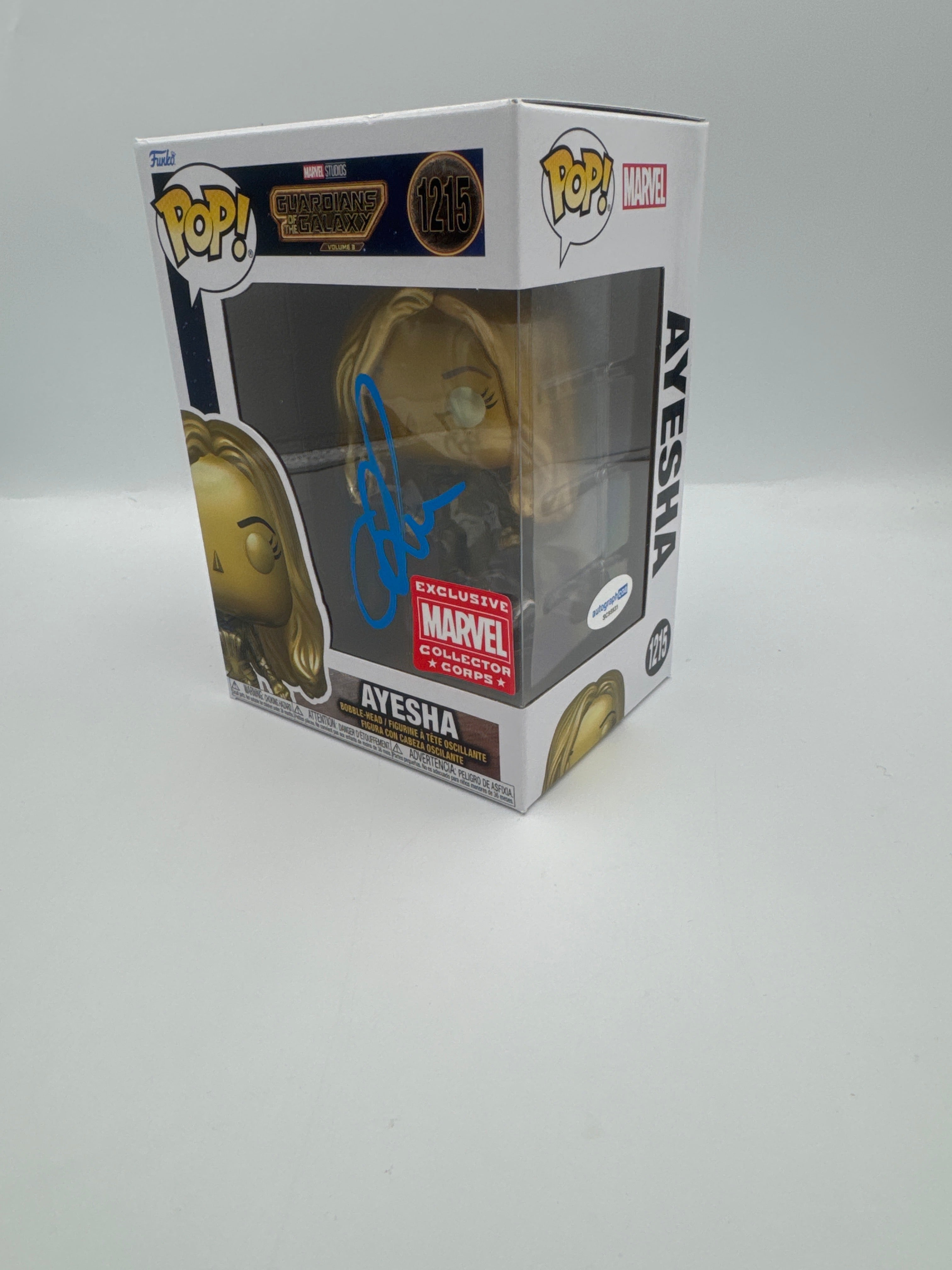Ayesha - #1215 - Funko Pop! - Guardians of the galaxy Vol 3 - Marvel - Marvel Collector Corps Exclusive - Signed By Elizabeth Dobeki