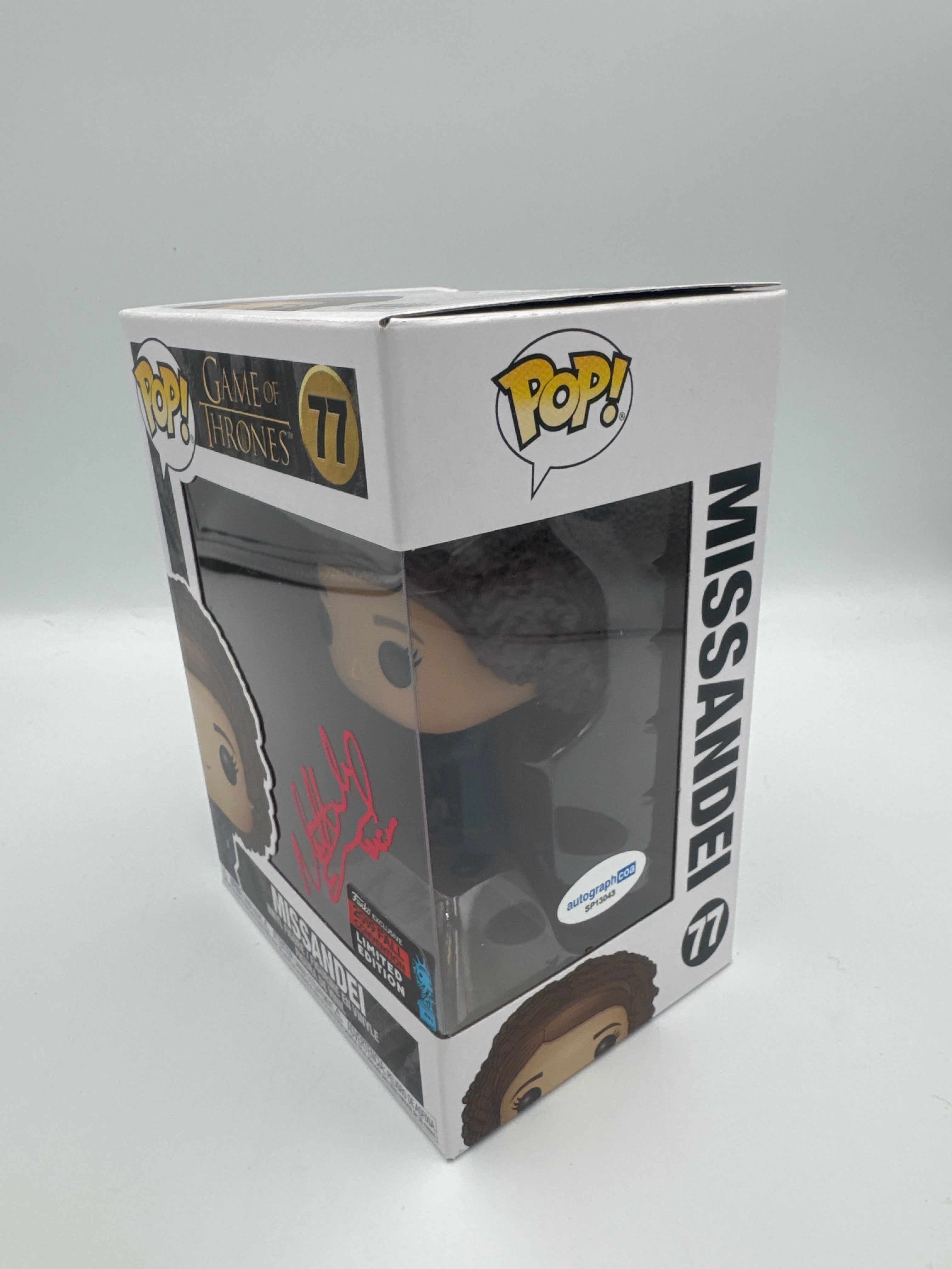 Missandei - #77 - Funko Pop! - Game of Thrones - 2019 Fall Convention Limited Edition - Signed By Nathalie Emmanuel  - Certified by Autographcoa