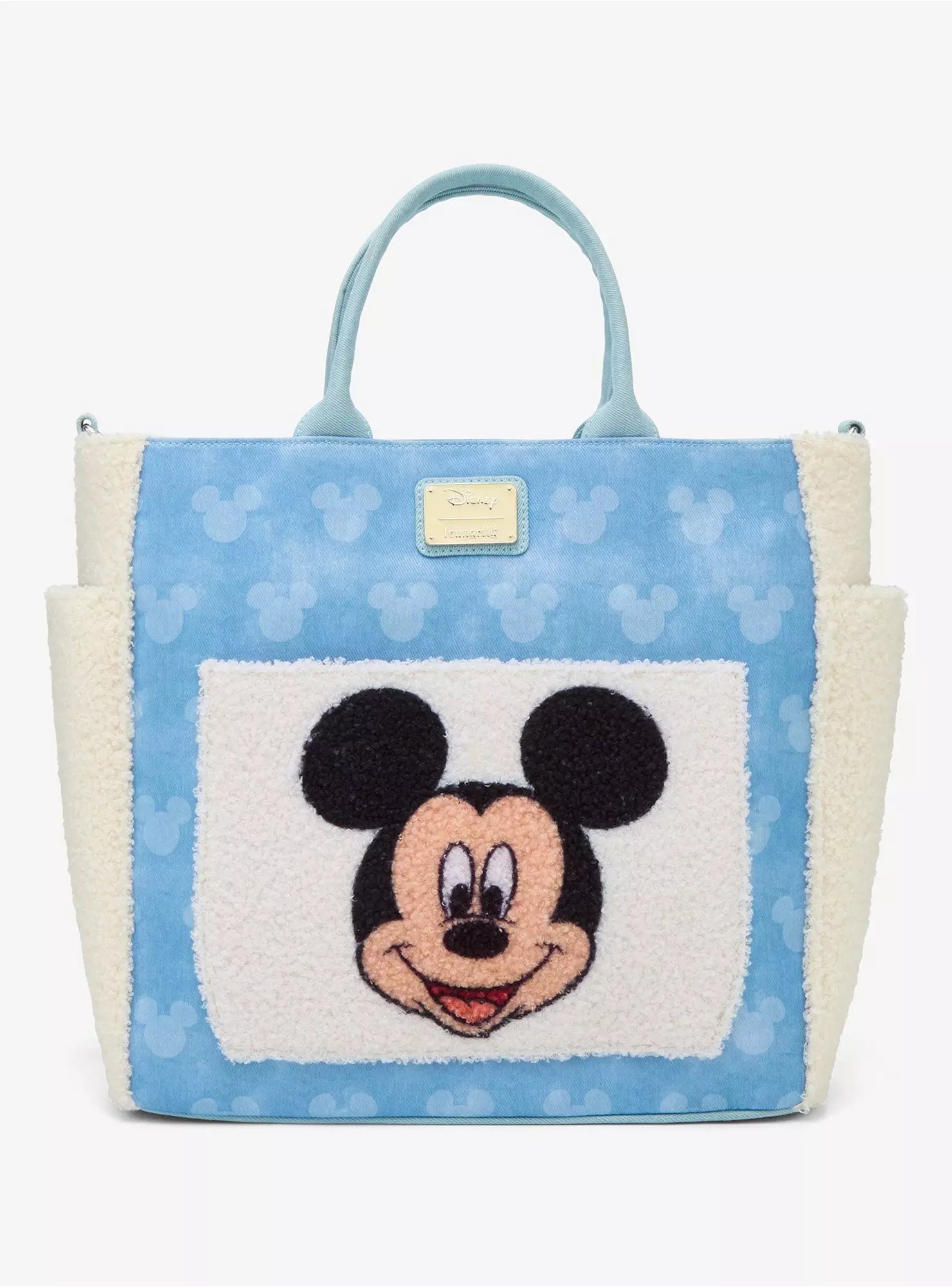Disney Mickey Sherpa Denim Tote Bag - Loungefly