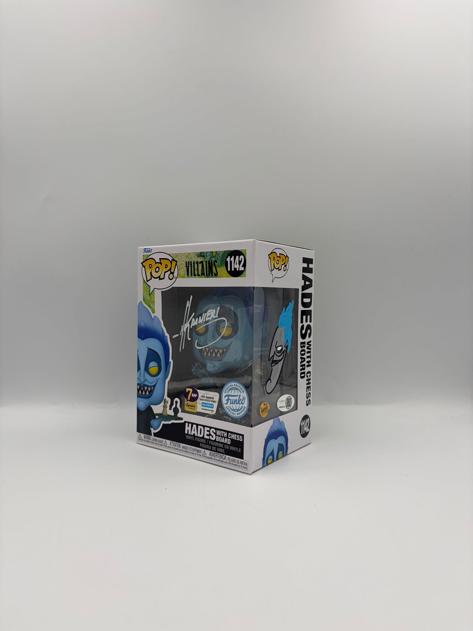 Hades w/ Chess Board - #1142 - Disney Villains - Signed By Nik Ranieri  - 7BAP Certified Funko Pop!
