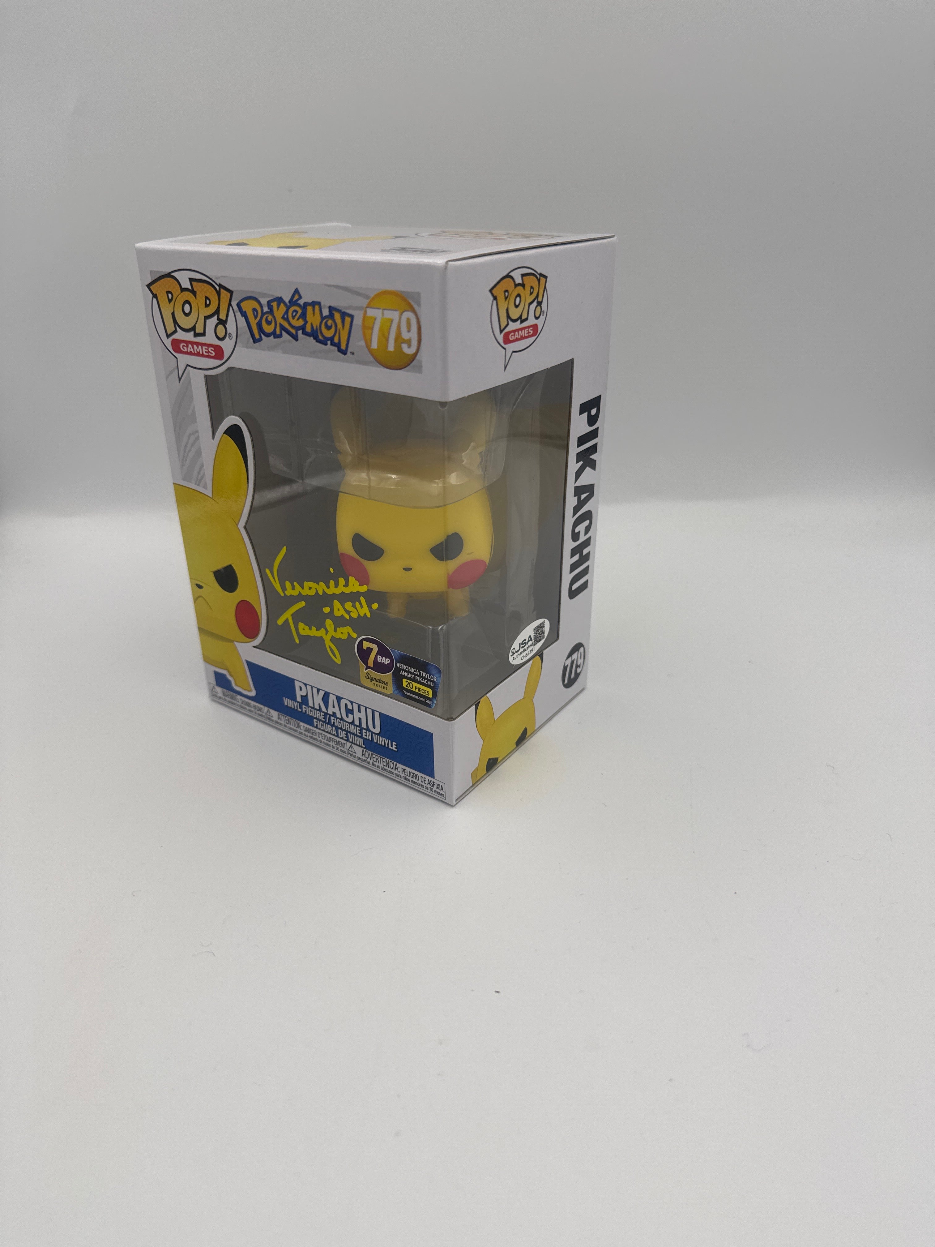 Pikachu  - #779 - Funko Pop! - Games - Pokemon - 7BAP signature Series - Signed By  Veronica Taylor - 20 Pieces