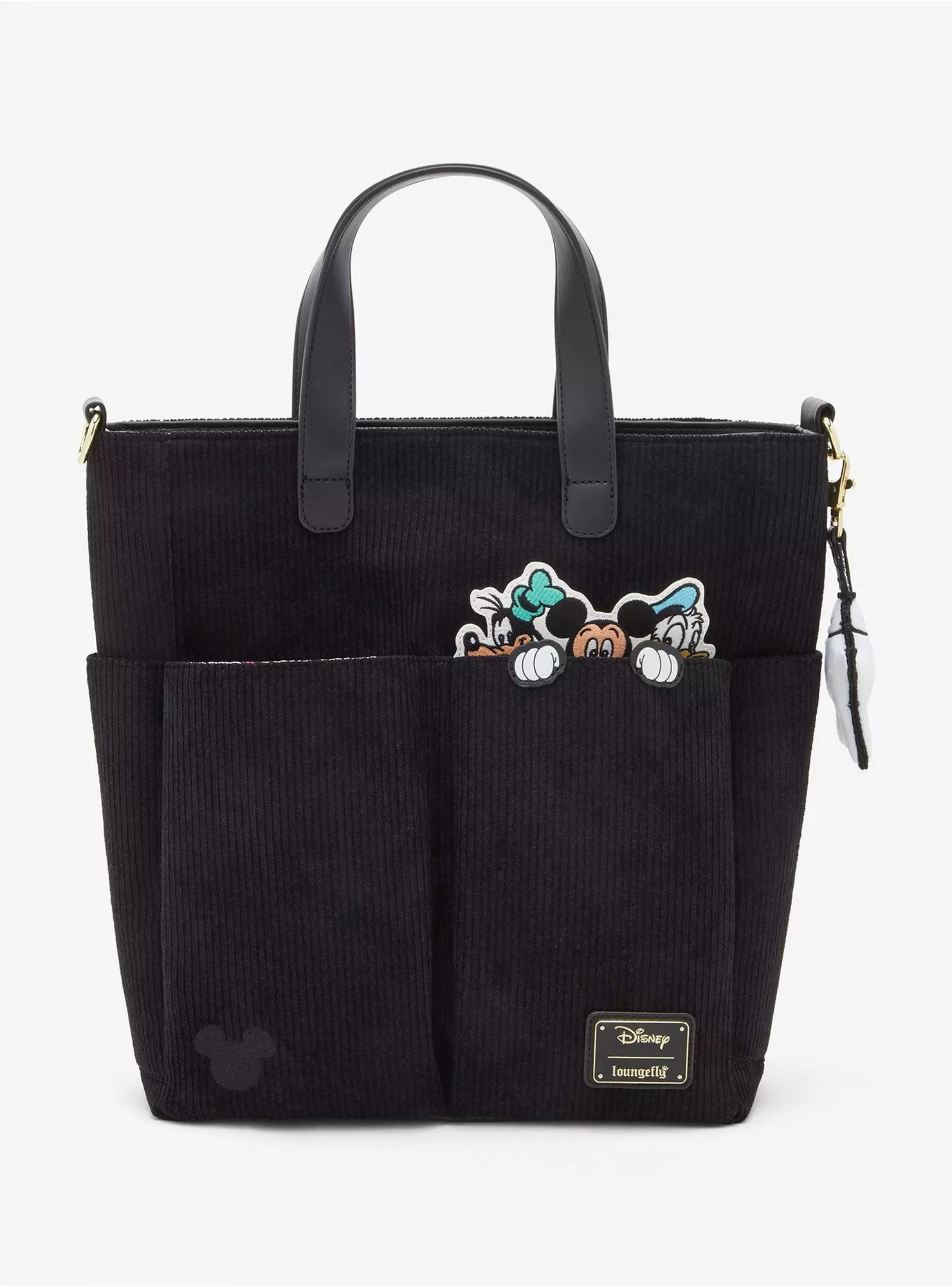 Disney Mickey Mouse & Friends Plush Charm Corduroy Tote - Loungefly