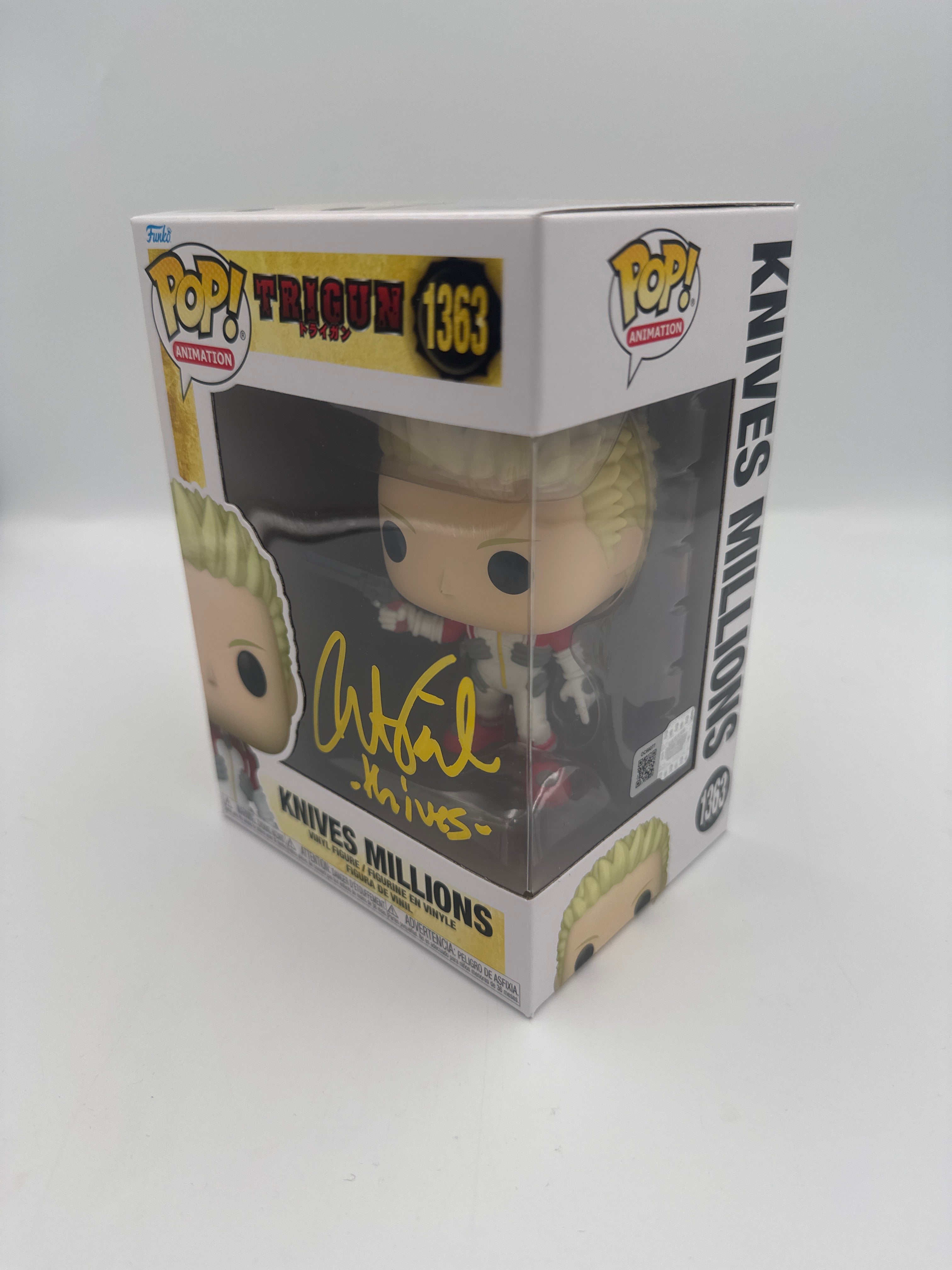 Knives Millions- #1363 - Funko Pop! - Anime - Trigun - Signed By Austin Tindle  - Autographcoa Certified Pop